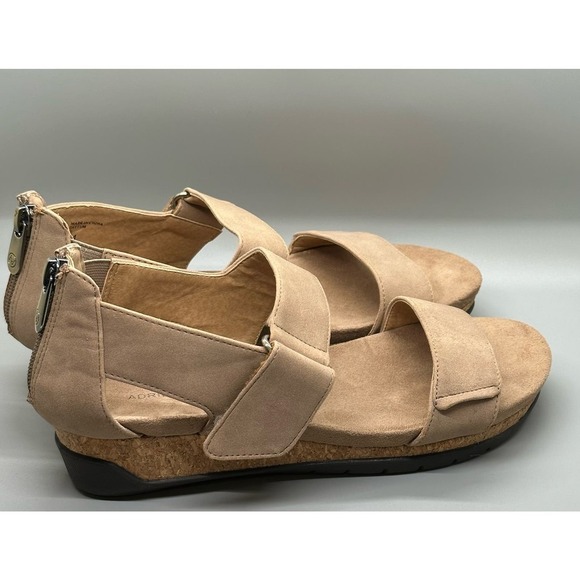 Adrienne Vittadini Taytum Taupe Open Toe Platform Sandals Shoes Sz 6M - Picture 3 of 10